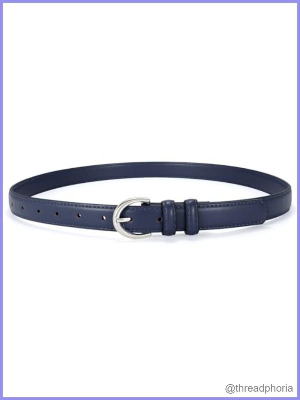 Faux Leather Women's Skinny Belt with Single Prong Buckle for Jeans Pants